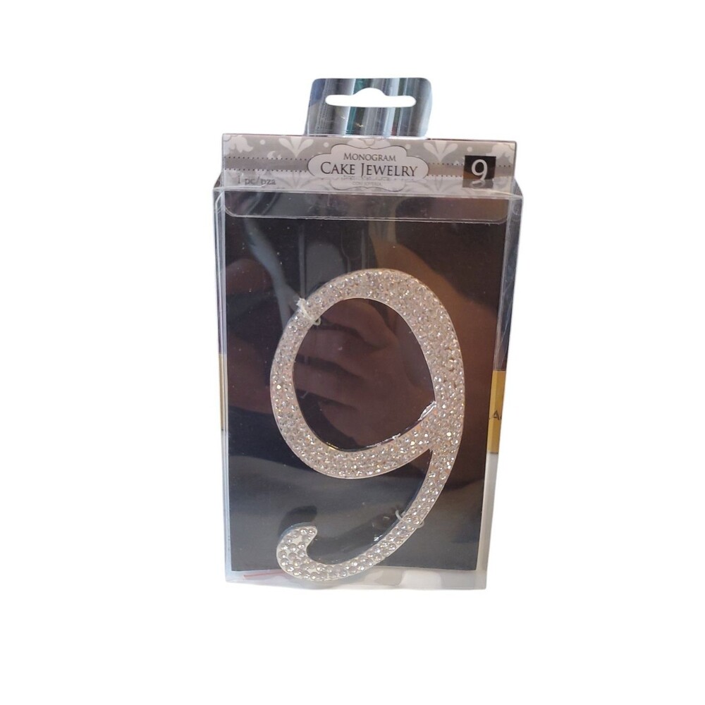 New Monogram Cake Jewelry Toppers Rhinestone Design Numbers & Letters-Lot Of 5 - Picture 6 of 7